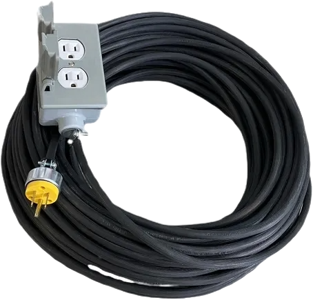 Extensión uso rudo de 15 mts con dos contactos y clavija