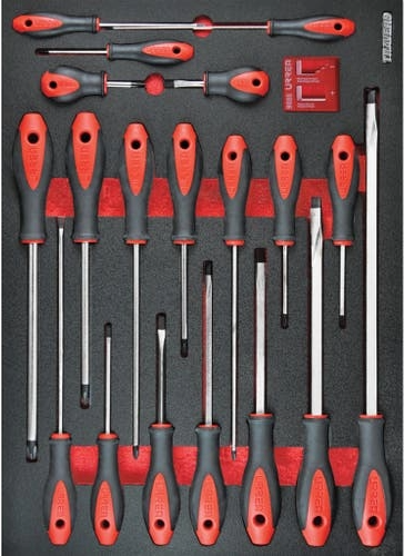 Juego de 19 desarmadores Phillips o de similares características y plano