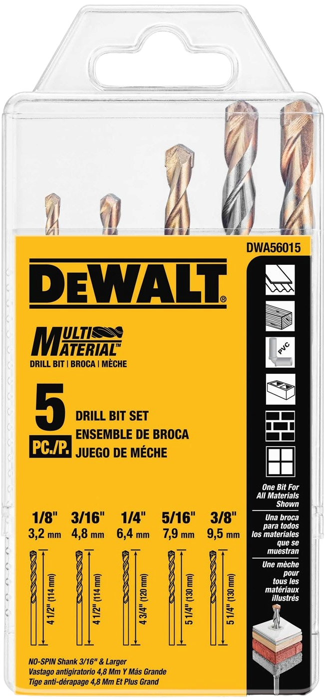 Juego de brocas multimateriales, modelo DWA56015
